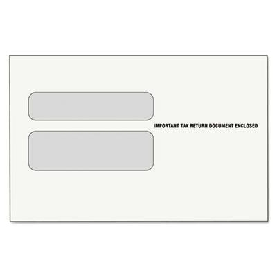 TOPS 9" x 5-5/8" Double Window Tax Form Envelope for W-2 Laser Forms, 50/Pack