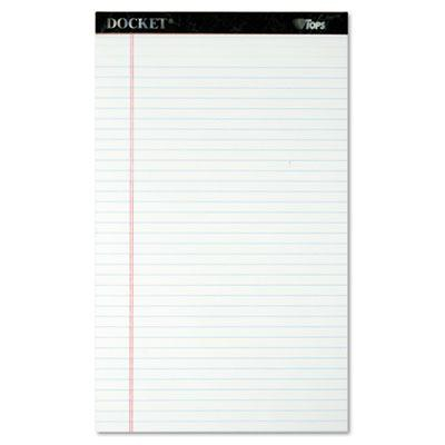 TOPS 8-1/2" X 14" 50-Sheet 12-Pack Docket Rule Perforated Pads, White Paper