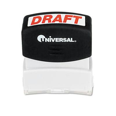 Universal "Draft" Pre-Inked Message Stamp, Red Ink