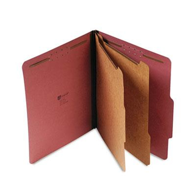 Universal 6-Section Letter 25-Point Pressboard Classification Folders, Red, 10/Box