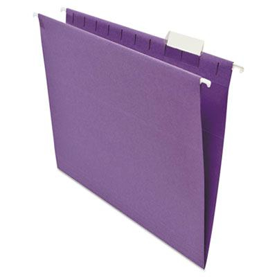 Universal One 1/5 Tab Letter Hanging File Folder, Violet, 25/Box