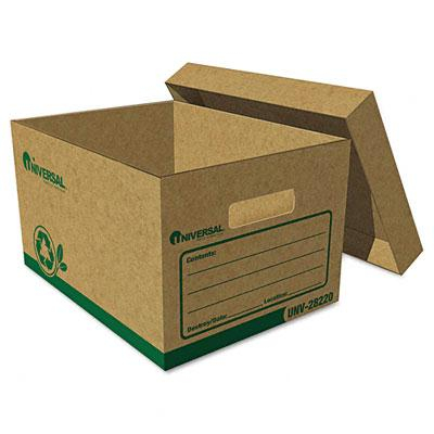Universal One 12" x 24" x 10" Letter Recycled Record Storage Boxes, 12/Carton