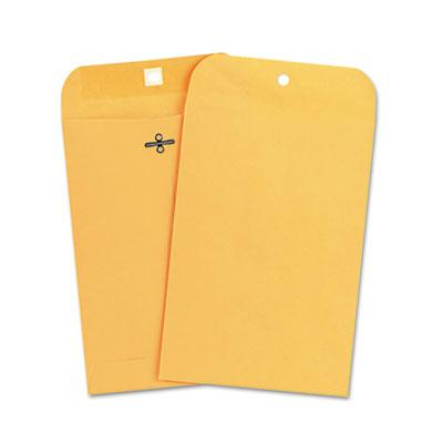 Universal 6-1/2" x 9-1/2" Side Seam #63 Kraft Clasp Envelope, Light Brown, 100/Box