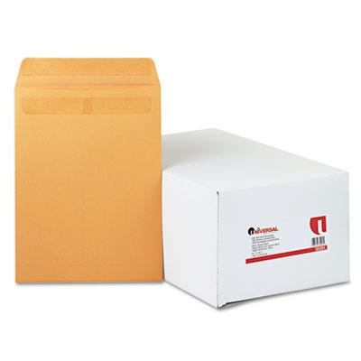 Universal One 9-1/2" x 12-1/2" Self-Stick #93 Open End File-Style Envelope, Brown, 250/Box