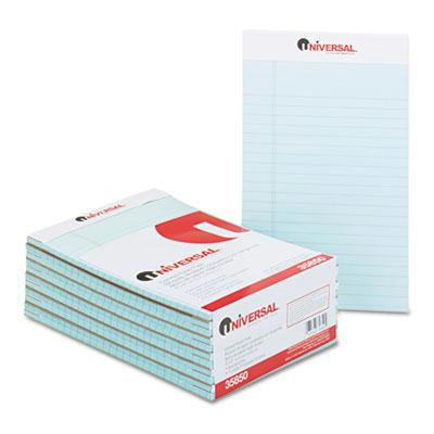 Universal 5" X 8" 50-Sheet 12-Pack Narrow Rule Notepads, Blue Paper