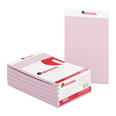 Universal 5" X 8" 50-Sheet 12-Pack Narrow Rule Notepads, Orchid Paper