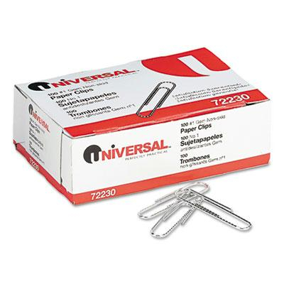 Universal No. 1 Wire Nonskid Paper Clips, 1000-Paper Clips
