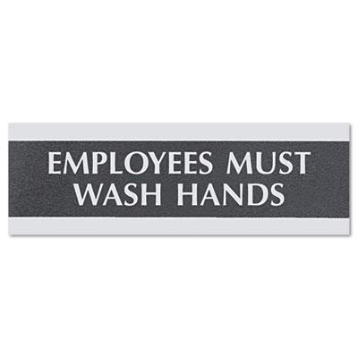 Headline Century 9" W x 3" H "Employees Must Wash Hands" Office Sign