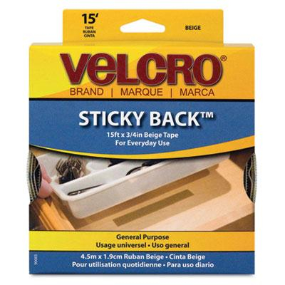 Velcro 3/4" x 15 ft. Sticky-Back Hook & Loop Fastener Tape with Dispenser, Beige