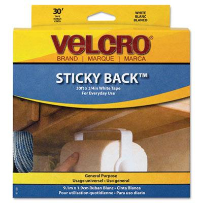 Velcro 3/4" x 30 ft. Sticky-Back Hook & Loop Fasteners in Dispenser, White