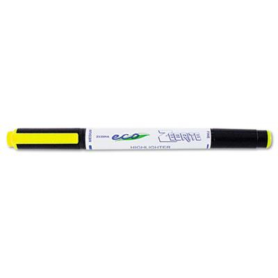 Zebra Eco Zebrite Double-Ended Highlighter, Yellow, 12-Pack