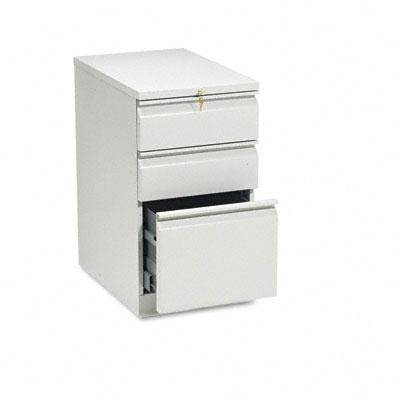 HON Brigade 33723RQ 3-Drawer Box/Box/File Radius Pull Mobile Pedestal, Light Gray