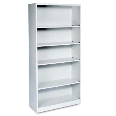 HON Brigade S72ABCQ 5-Shelf Metal Bookcase in Light Grey