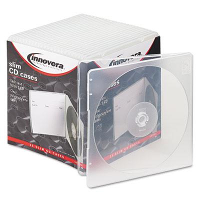 Innovera 25-Pack Slim CD Case, Clear