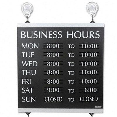 Headline Century 13" W x 14" H Business Hours Sign