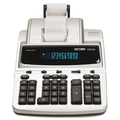 Victor 1240-3A Antimicrobial Two-Color 12-Digit Printing Calculator