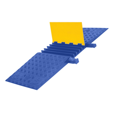 Checkers 5-Channel 1.325" Yellow Jacket Cable Protector with ADA Ramp (Shown in Yellow / Blue) 