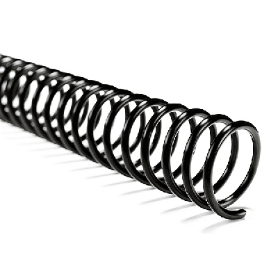 Akiles 8mm 36" Length Plastic Spiral Coil Bindings 4:1 Pitch (100 pcs), Black