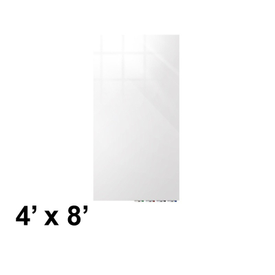 Ghent ARIASN84 Aria 4 W x 8 H Colored Non-Magnetic Glass Whiteboard (White)