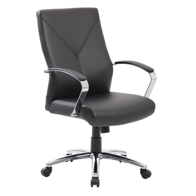 Boss B10101 LeatherPlus High-Back Executive Office Chair (Shown in Black)