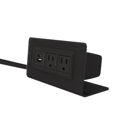 Axil M 2-Power Outlet & 1-USB-A+C Charging Port Power Module 72" Cord, (Shown in Gloss Black)