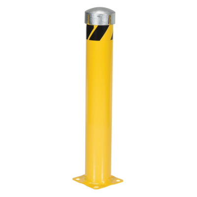 Vestil 5.5" Round Removable Bolt-On Cap Steel Pipe Bollard Post with Chain Slots