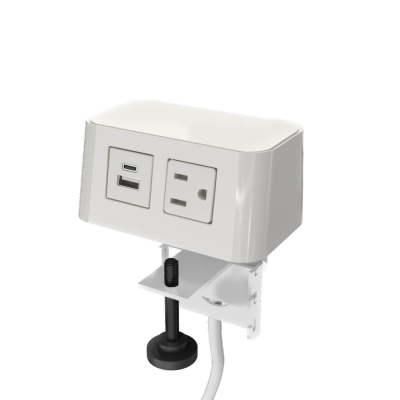 Burele Power Outlet & 1-USB-A+C Charging Port Slide Mount Power Module 72" Cord, (Shown in White)