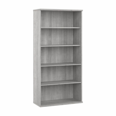 Bush Business Furniture Hybrid 36" W 5-Shelf Bookcase, Light Grey