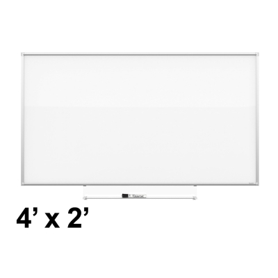 Quartet Silhouette 4' x 2' Total Erase Surface Silver Aluminum Frame Whiteboard