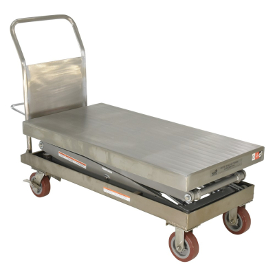 Vestil 1500 lb Load 24" x 47.5" Partially Stainless Steel Elevating Cart