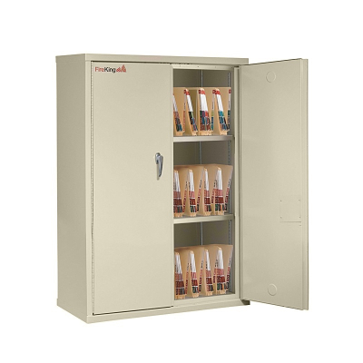 FireKing Fireproof 44" H End-Tab File Cabinet, Legal-Size (Shown in Parchment)