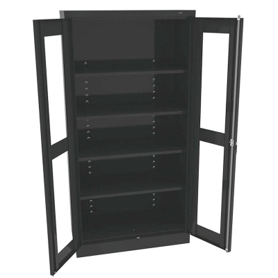 Tennsco CVD7224 Standard C-Thru Storage Cabinet (Black)