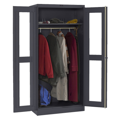 Tennsco Deluxe C-Thru Wardrobe Cabinets (Black)