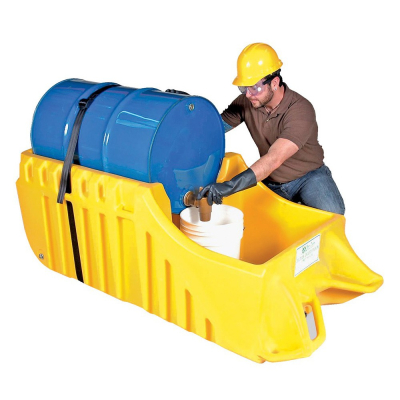 Vestil 30 & 55-Gallon Drum Dispensing Spill Containment Cart, 66 Gal, 600 lb Load