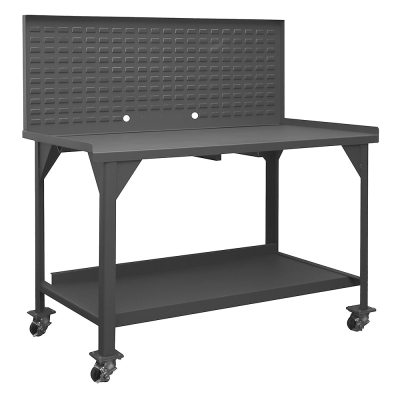 Durham Steel 60" x 36" Mobile Workbench with Louvered Back Panel