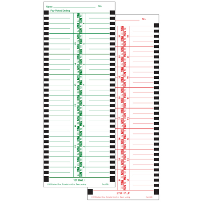 Lathem Semi-monthly Time Cards for 2100HD & 800P (1000 pcs)