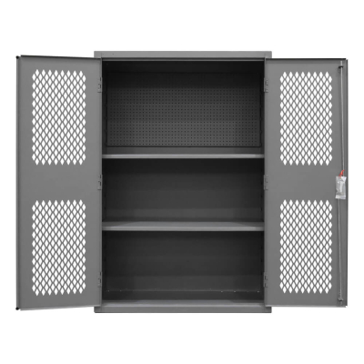Durham Steel 48" W x 24" D x 72" H 2-Shelf Pegboard Ventilated Storage Cabinet
