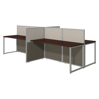 Bush Business Furniture Easy Office 60" W 4-Person Office Desk Cubicle (Shown in Mocha Cherry)