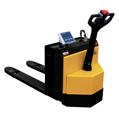 Vestil EPT-2748-45-SCL-RP Electric 4500 lb Capacity Pallet Truck with Rider Platform and Scale 27" W x 48" L (shown without rider platform)
