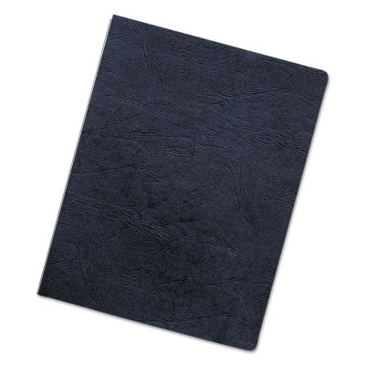 Fellowes 7.5 Mil 8.75" x 11.25" Round Corner Leatherlike Texture Navy Binding Cover, 50/Pack