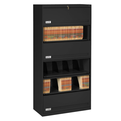 Tennsco 6-Shelf 36" Wide Closed Shelf Lateral File Cabinet (Shown in Black)