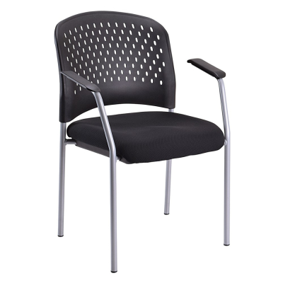 Eurotech Breeze Plastic-Back Fabric Low-Back Guest Chair (Shown in Grey)