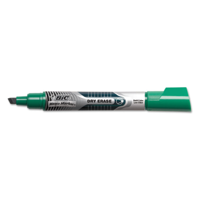BIC Magic Marker Bold Writing Dry Erase Marker, Chisel Tip, Green, 12-Pack