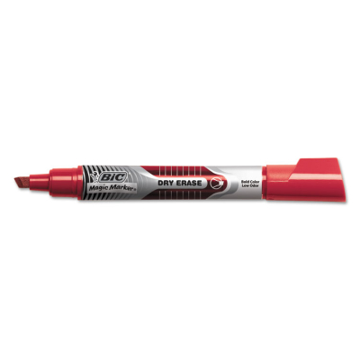 BIC Magic Marker Bold Writing Dry Erase Marker, Chisel Tip, Red, 12-Pack 