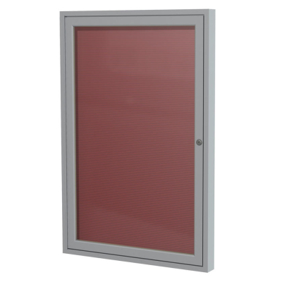Ghent Outdoor 3' x 3' Pin-On Enclosed Vinyl Letter Board, Burgundy/Silver