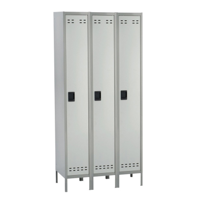 Safco Single Tier 3-Wide Steel Locker (Shown in Grey)