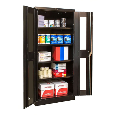 Hallowell 36" W x 24" D x 72" H Safety-View Storage Cabinet, Unassembled, Black