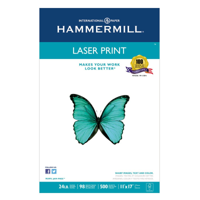 Hammermill 11" X 17", 24lb, 500-Sheets, Laser Paper