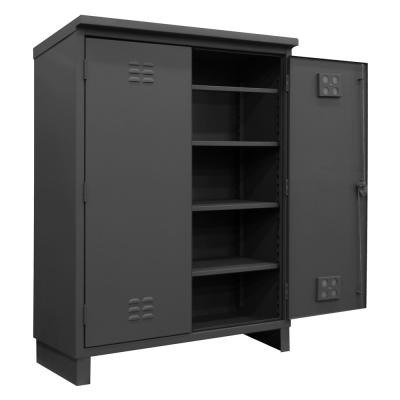 Durham Steel 60" x 24" x 78" 4-Shelf 12 Gauge Storage Cabinet for Outdoor Use