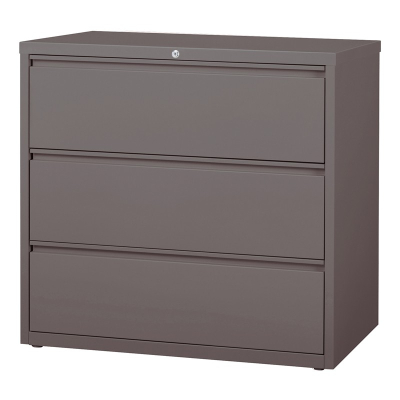 Mayline 3-Drawer 42" Wide Lateral File Cabinet, Letter & Legal (Shown in Medium Tone)